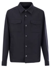 Herno Snap Front Chest Flap Pocket Brushed Wool Cashmere Blend Lined Shirt Jacket