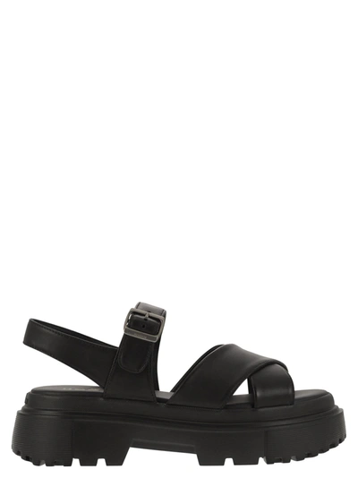 HOGAN HOGAN LEATHER SANDAL WITH MIDSOLE