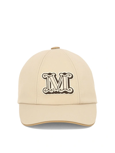 Max Mara Baseball Hat In Water-resistant Fabric In Sand