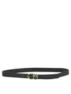 Pinko Logo Birds Leather Belt In Black