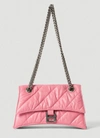 Balenciaga Small Crush Chain Bag In Pink