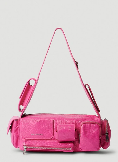 Balenciaga Superbusy Xs Sling Zip Shoulder Bag In Pink