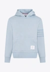 Thom Browne 4 Bar Double Face Knit Hoodie Light Blue In Blue
