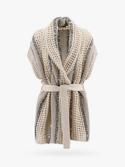 Brunello Cucinelli Sequin Embellished Cardigan In Multicolor