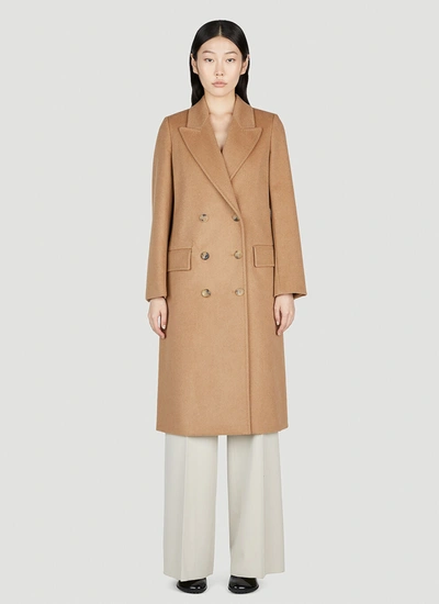 Max Mara Women Double Breasted Coat In Cream