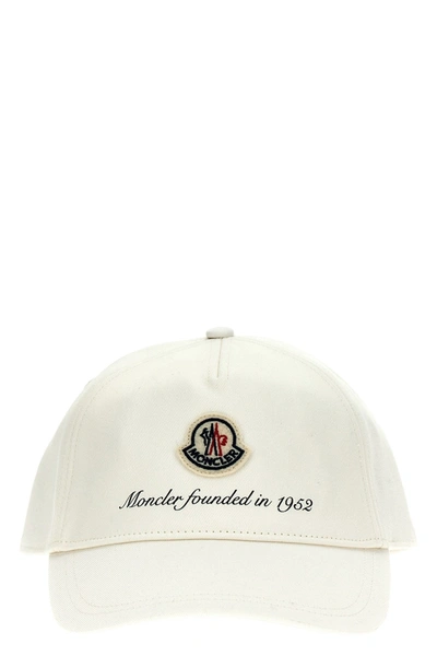 Moncler Logo Patch Baseball Cap In White
