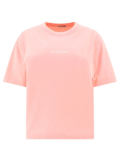 Acne Studios Logo Printed Crewneck T In Pink