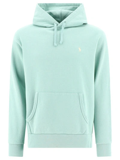 Polo Ralph Lauren Logo Embroidered Drawstring Hoodie In Green
