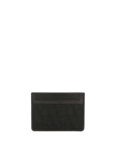 Valentino Garavani Card Holder In Toile Iconographe Technical Fabric