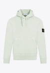 Stone Island Buttoned-patch Hooded Sweatshirt In Green