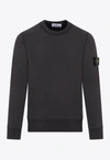 STONE ISLAND BUTTONED-PATCH PULLOVER SWEATSHIRT