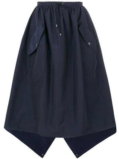 Kenzo Flap Pocket Full Skirt In Blue