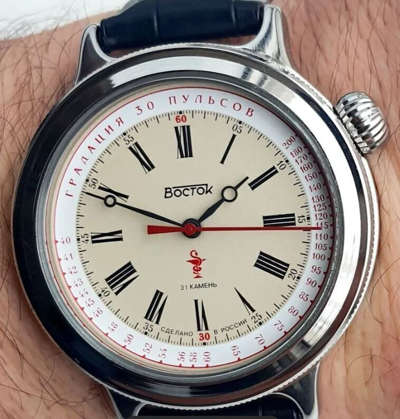 Pre-owned Vostok Auto K-43 Medical Pulse Measurement Watch 2415/55016b