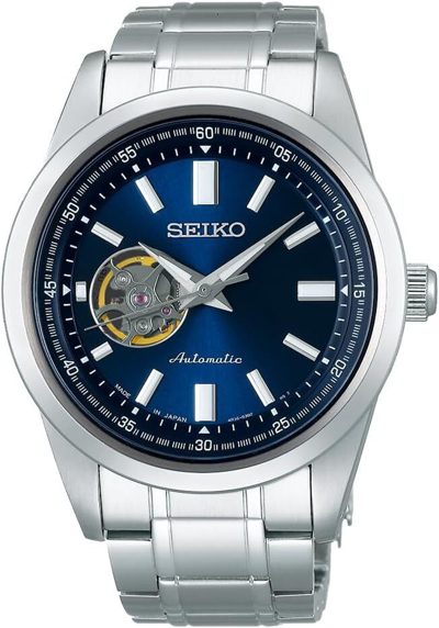 Pre-owned Seiko [ Watch] Wristwatch,  Selection, Open Heart See-through Back (10 Atm) In Blue