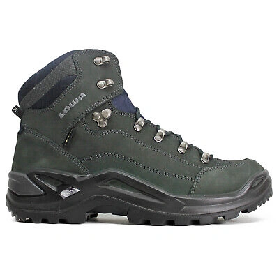 Pre-owned Lowa Mens Boots Renegade Gtx Mid Lace-up Ankle Hiking Outdoor Nubuck Leather In Dark Grey