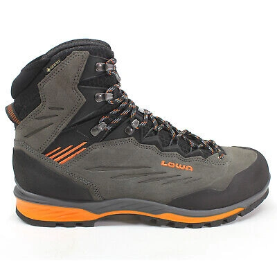 Pre-owned Lowa Mens Boots Cadin Ii Gtx Mid Outdoor Hiking Lace Up Ankle Suede Textile In Anthracite Flame