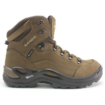 Pre-owned Lowa Womens Boots Renegade Gtx Mid Outdoor Hiking Trekking Nubuck In Taupe