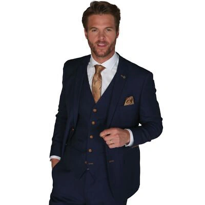 Pre-owned Paul Andrew Mayfair- Men's Plain Navy Wedding Blazer In Navy-blazer