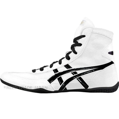 Pre-owned Asics Wrestling Shoes 1083a001 White/black(white) Ex-eo(twr900) Successor In White,black