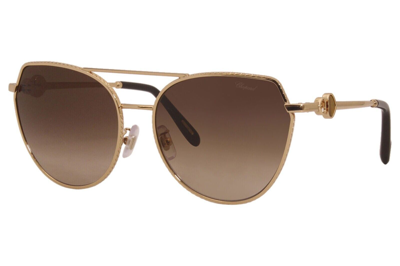 Pre-owned Chopard Schc87s 08fc Sunglasses Women's Rose Gold-brown/brown Gradient Lens 60mm
