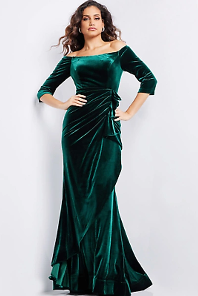 Pre-owned Jovani 36458 Evening Dress Lowest Price Guarantee Authentic In Emerald
