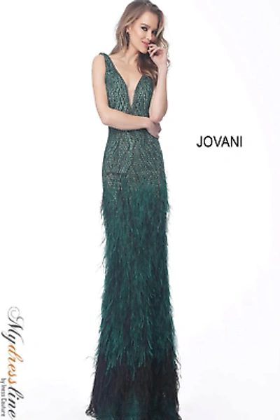 Pre-owned Jovani 66003 Evening Dress Lowest Price Guarantee Authentic In Emerald