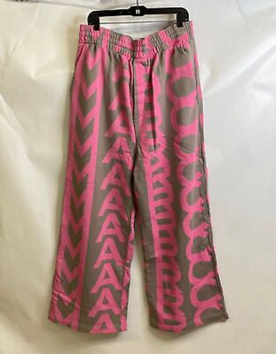Pre-owned Marc Jacobs Monogram Oversized Sweatpants Women's Size M Taupe Pink