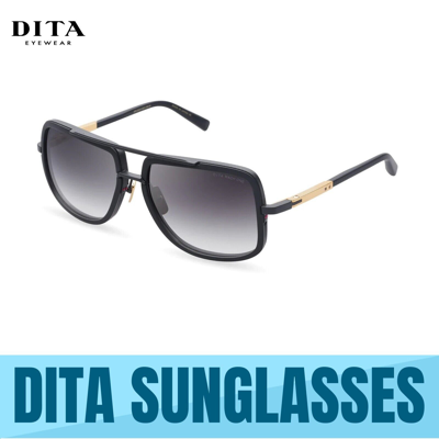 Pre-owned Dita Mach-one Drx-2030-g-blk-18k 59 Matte Black-18k Temple Grey Grad Sunglasses In Gray
