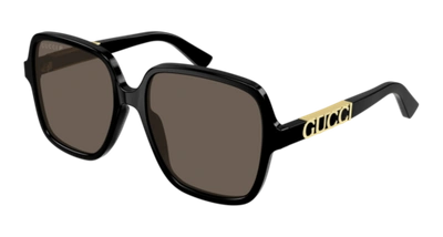 Pre-owned Gucci Sunglasses Gg1189s 001 Black Brown Woman