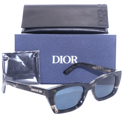 Pre-owned Dior Christian  Midnight S31 29c0 Brown Marble/blue Lens Sunglasses 52-19