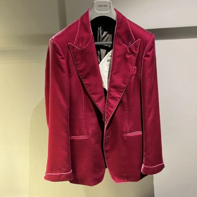 Pre-owned Tom Ford Velvet Blazer In Red