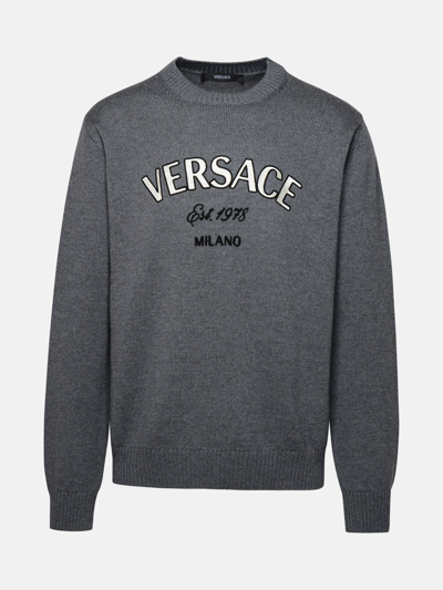 VERSACE GREY VIRGIN WOOL SWEATER