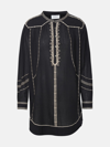 Isabel Marant Étoile Pradel Embroidered Cotton Minidress In Black
