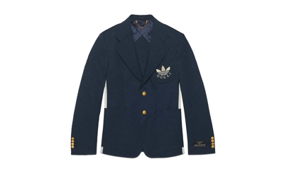 Pre-owned Gucci X Adidas Polyester Formal Jacket Dark Blue