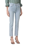 Citizen Of Humanity Refresh Elsa Mid-rise Slim Fit Cropped Denim In Light Blue
