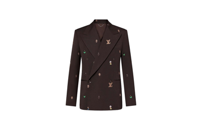 Pre-owned Louis Vuitton Embroidered Double-breasted Jacket Henry Taylor Ebony