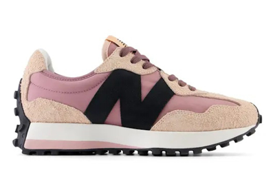 Pre-owned New Balance 327 White Black Pink (women's) In White/black/pink