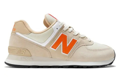 Pre-owned New Balance 574 Bone Orange In Bone/orange