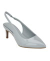 Calvin Klein Dainty Kitten Heel Pointed Toe Slingback Pump In Light Blue Patent