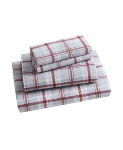 Bearpaw Peter 100 Cotton Flannel Sheet Sets In Red,gray