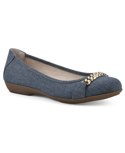 Cliffs By White Mountain Women's Charmed Ballet Flats In Denim Blue Fabric