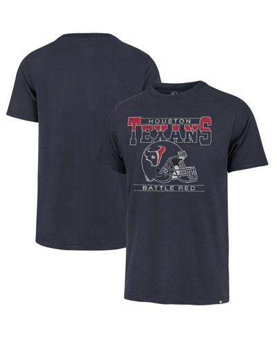 47 Brand Men's ' Navy Distressed Houston Texans Gridiron Classics Time Lock Franklin T-shirt