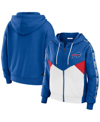Wear By Erin Andrews Women's  Royal, White Buffalo Bills Color Block Light Weight Modest Crop Full-zi In Royal,white