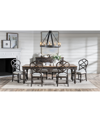 Macy's Mandeville 7 Pc. Dining Set (rectangular Table & 6 X-back Chairs) In Brown