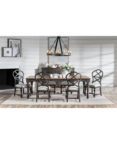 Macy's Mandeville 7 Pc. Dining Set (rectangular Table & 6 X-back Chairs) In Brown