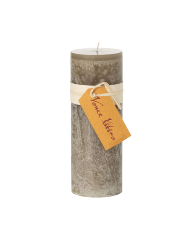 Vance Kitira 9" Timber Pillar Candle In Desert Taupe