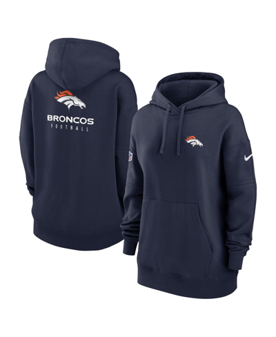 Nike Women's  Navy Denver Broncos 2023 Sideline Club Fleece Pullover Hoodie