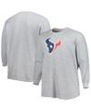 Fanatics Men's Heather Gray Houston Texans Big And Tall Waffle-knit Thermal Long Sleeve T-shirt In Heather Gray