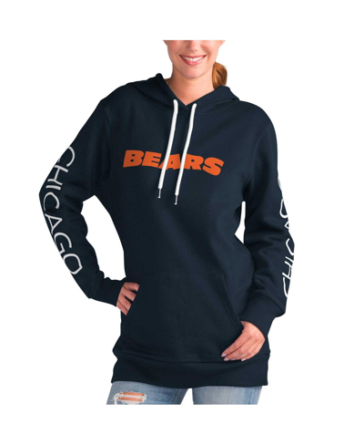 G-iii 4her By Carl Banks Women's  Navy Chicago Bears Extra Inning Pullover Hoodie