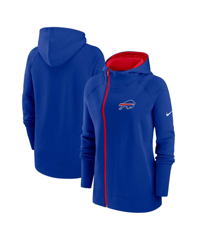 Nike Women's  Royal Buffalo Bills Asymmetrical Raglan Full-zip Hoodie